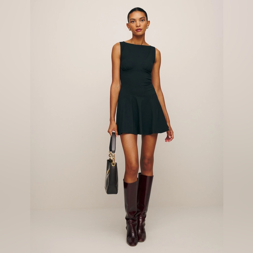 Reformation Mayve Knit Dress Black